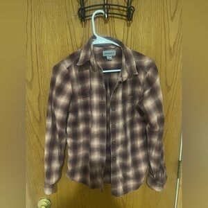 Carhartt Brown Pink Plaid Flannel Shirt Women’s Sz Small